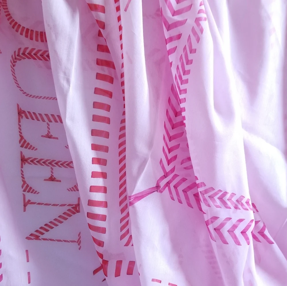 Alexander McQueen Logo XL Whipstitch Cotton & Silk Rectangular Scarf Pink - Picture 8 of 9